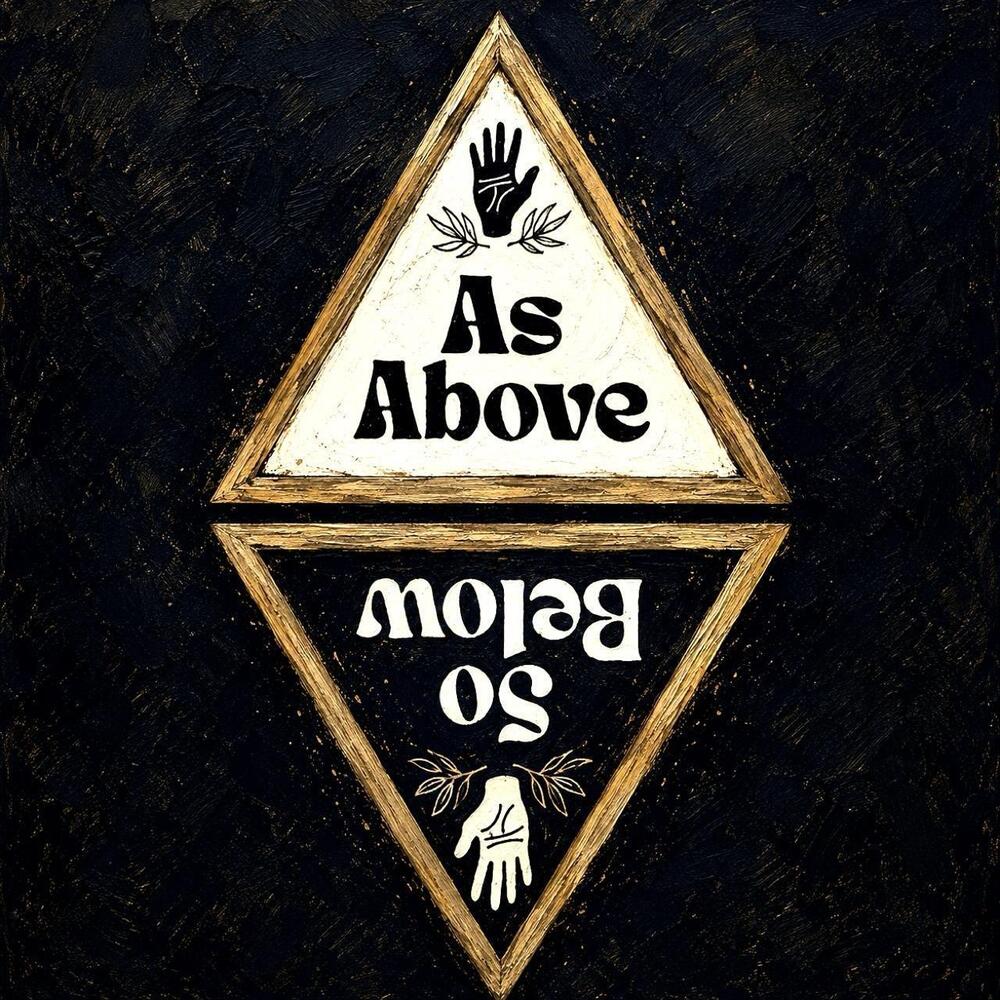 8x8 Framed As Above So Below Art Print – Mystical Gothic Wall Decor